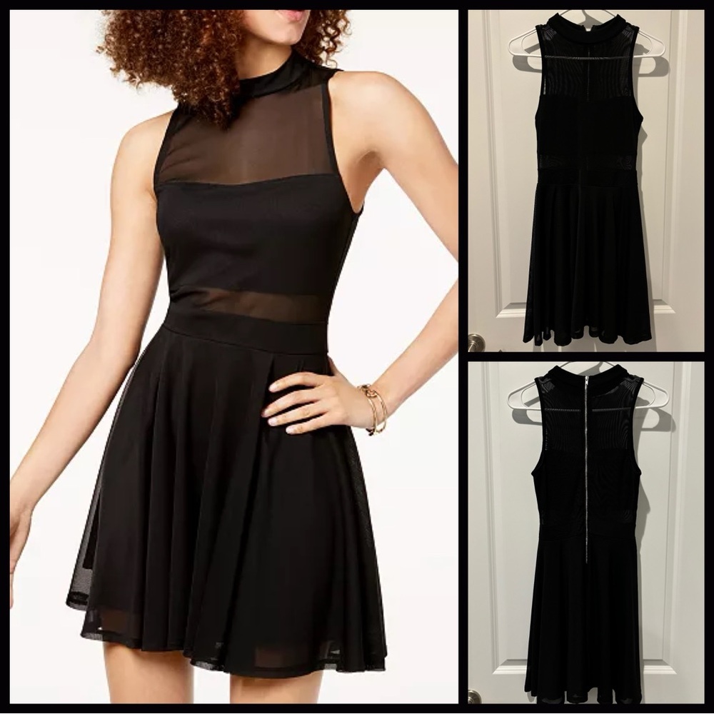 Black Dress with Semi-Sheer Cutouts